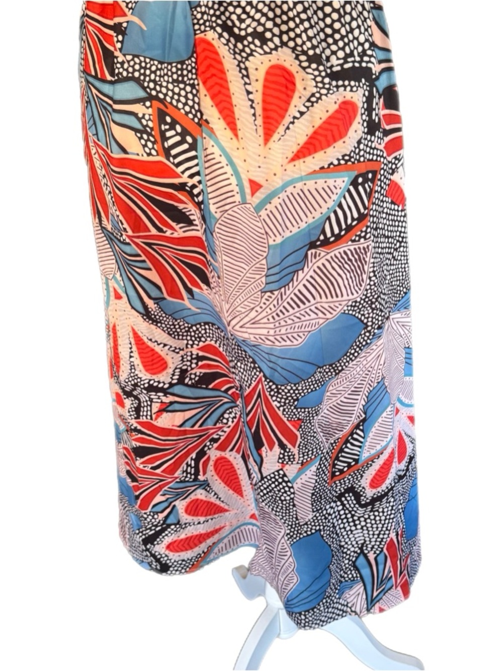 Forever 21 Floral Print Wrap Maxi Dress in Red & Blue Sz M - Picture 5 of 10